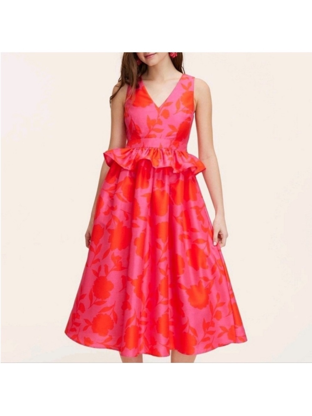 Kate Spade New York x Target collection Classic Rose Peplum garden Midi Dress
